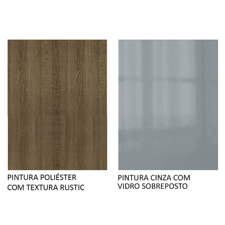 Mueble Superior de Cocina Lux Marron y Gris 60x66cm con Dos Entrepaños y con Una Puerta - MUEBLES SUPERIORES DE COCINA | Bylmo