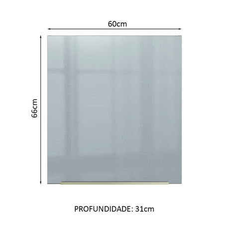 Mueble Superior de Cocina Lux Marron y Gris 60x66cm con Dos Entrepaños y con Una Puerta - MUEBLES SUPERIORES DE COCINA | Bylmo