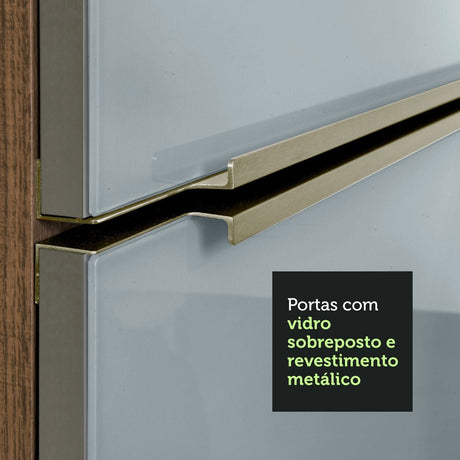 Mueble Superior de Cocina Lux Marron y Gris 60x66cm con Dos Entrepaños y con Una Puerta - MUEBLES SUPERIORES DE COCINA | Bylmo