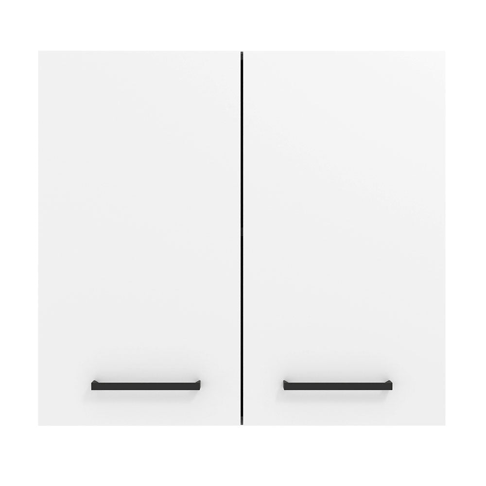 Mueble Superior de Cocina Agata Marron y Blanco 70x66cm con Dos Entrepaños y con Dos Puertas - MUEBLES SUPERIORES DE COCINA | Bylmo