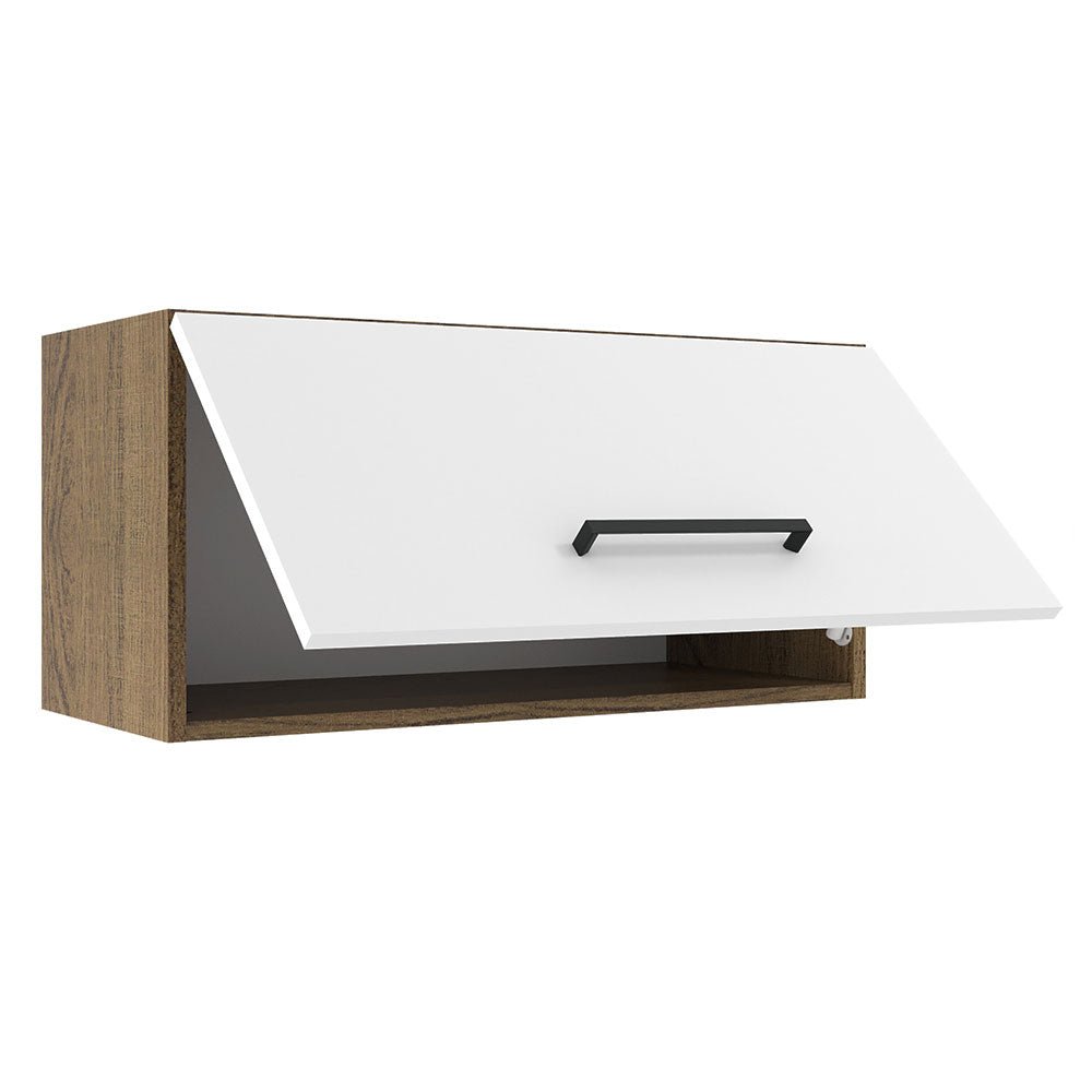 Mueble Superior de Cocina Agata Marron y Blanco 70x33cm con Un Entrepaño y con Una Puerta - MUEBLES SUPERIORES DE COCINA | Bylmo