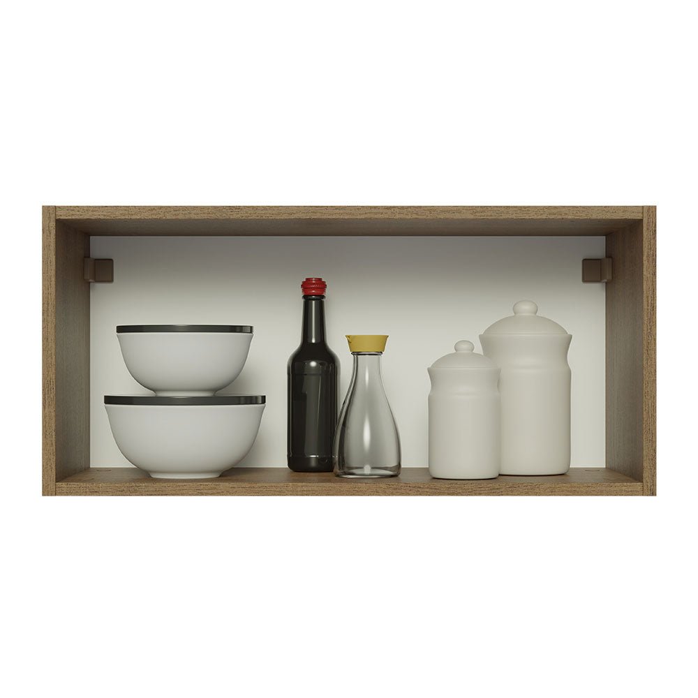 Mueble Superior de Cocina Glamy Marron y Blanco 70x33cm con Un Entrepaño y con Una Puerta - MUEBLES SUPERIORES DE COCINA | Bylmo