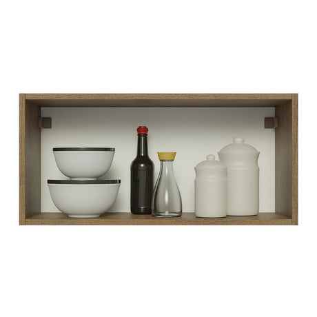 Mueble Superior de Cocina Glamy Marron y Blanco 70x33cm con Un Entrepaño y con Una Puerta - MUEBLES SUPERIORES DE COCINA | Bylmo