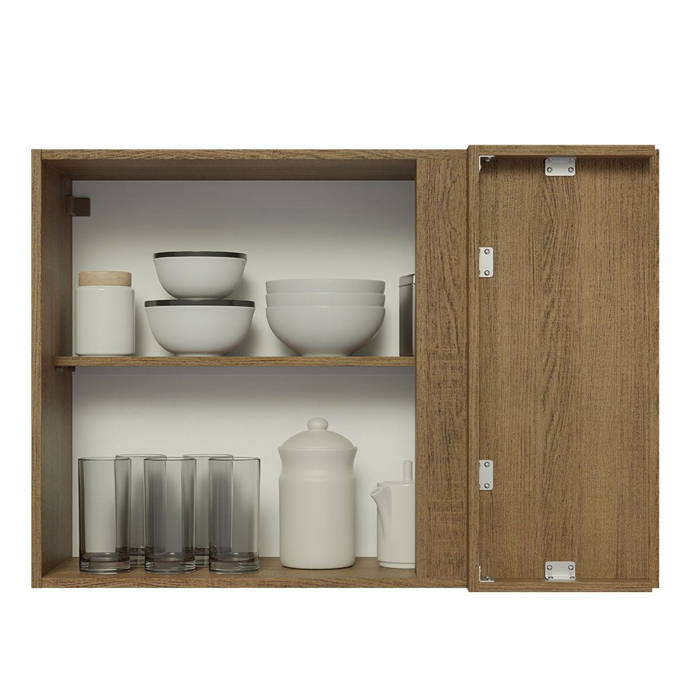 Mueble Superior de Cocina Glamy Marron 94x66cm con Dos Entrepaños y con Una Puerta - MUEBLES SUPERIORES DE COCINA | Bylmo