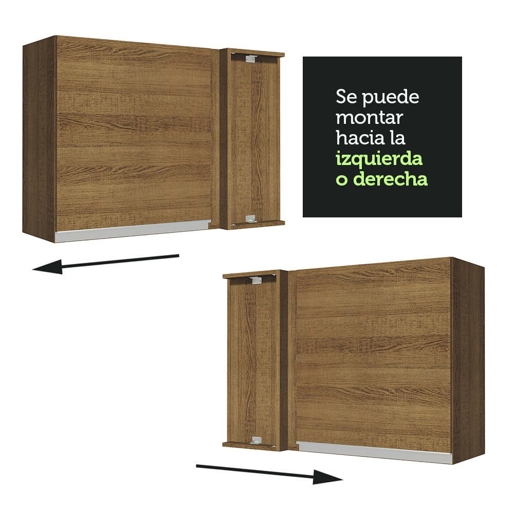 Mueble Superior de Cocina Glamy Marron 94x66cm con Dos Entrepaños y con Una Puerta - MUEBLES SUPERIORES DE COCINA | Bylmo