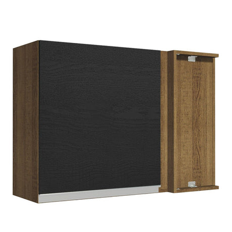 Mueble Superior de Cocina Glamy Marron y Negro 94x66cm con Dos Entrepaños y con Una Puerta - MUEBLES SUPERIORES DE COCINA | Bylmo