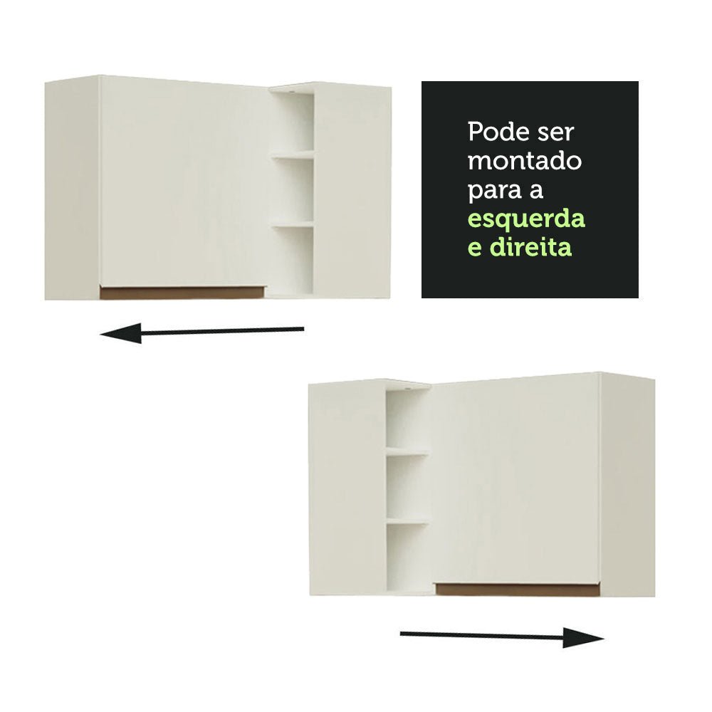 Mueble Superior de Cocina Reims Blanco 90x66cm con Cinco Entrepaños y con Una Puerta - MUEBLES SUPERIORES DE COCINA | Bylmo