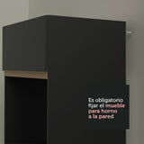 Cocina Integral Modular Reims Negro 250x210cm con Mesón de Madera Aglomerada Mdp sin Estufa con Tres Cajones y con Catorce Entrepaños - COCINAS | Bylmo