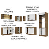 Cocina Integral Esquinero Modular Agata Marron y Blanco 459x225cm sin Mesón sin Estufa con Tres Cajones y con Veintisiete Entrepaños - COCINAS | Bylmo