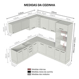 Cocina Integral Esquinero Modular Agata Marron y Crema 459x225cm sin Mesón sin Estufa con Tres Cajones y con Veintisiete Entrepaños - COCINAS | Bylmo