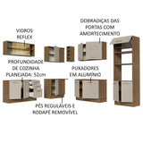 Cocina Integral Esquinero Modular Agata Marron y Crema 459x225cm sin Mesón sin Estufa con Tres Cajones y con Veintisiete Entrepaños - COCINAS | Bylmo
