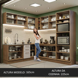 Cocina Integral Esquinero Modular Agata Marron y Crema 459x225cm sin Mesón sin Estufa con Tres Cajones y con Veintisiete Entrepaños - COCINAS | Bylmo