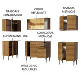 Cocina Integral Esquinero Modular Emilly Play Marron 293x186cm con Mesón de Madera Aglomerada Mdp sin Estufa con Un Cajón y con Dieciséis Entrepaños - COCINAS | Bylmo