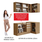 Cocina Integral Esquinero Modular Glamy Marron 269x225cm sin Mesón sin Estufa con Tres Cajones y con Catorce Entrepaños - COCINAS | Bylmo