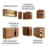Cocina Integral Esquinero Modular Glamy Marron 329x225cm sin Mesón sin Estufa con Tres Cajones y con Diecisiete Entrepaños - COCINAS | Bylmo