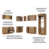 Cocina Integral Esquinero Modular Glamy Marron 459x225cm sin Mesón sin Estufa con Tres Cajones y con Veintisiete Entrepaños - COCINAS | Bylmo