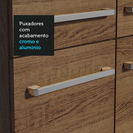 Cocina Integral Modular Emilly Marron y Gris 105x186cm con Mesón de Madera Aglomerada Mdp sin Estufa con Un Cajón y con Cinco Entrepaños - COCINAS | Bylmo