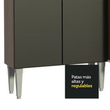 Cocina Integral Modular Emilly Marron y Negro 105x186cm con Mesón de Acero Inoxidable sin Estufa con Un Cajón y con Cinco Entrepaños - COCINAS | Bylmo