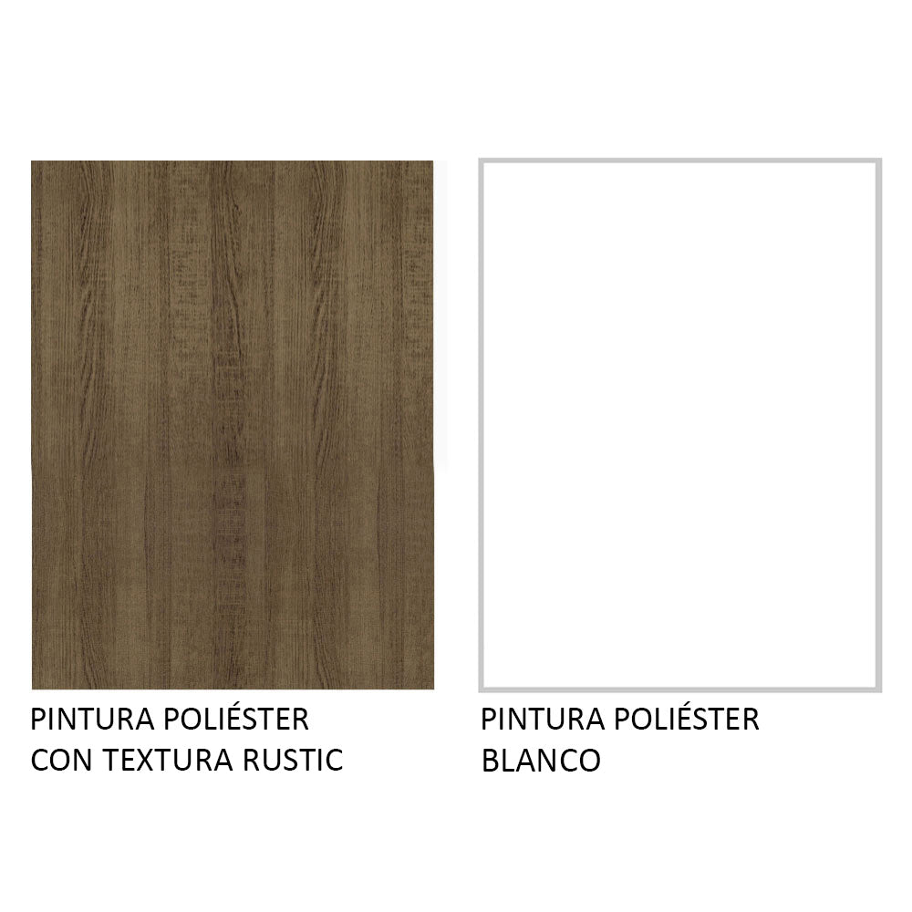 Cocina Integral Modular Glamy Marron y Blanco 240x225cm sin Mesón sin Estufa sin Cajones y con Doce Entrepaños - COCINAS | Bylmo