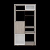 Biblioteca Momi Bardolino y Blanco 61.6x120cm Rectangular con Ocho Compartimientos y Seis Entrepaños - BIBLIOTECAS Y ESTANTERIAS | Bylmo