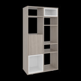 Biblioteca Momi Bardolino y Blanco 61.6x120cm Rectangular con Ocho Compartimientos y Seis Entrepaños - BIBLIOTECAS Y ESTANTERIAS | Bylmo