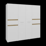 Closet Berino Blanco y Fresno Europeo 200x200cm con Seis Puertas y Diez Compartimientos - CLOSETS | Bylmo