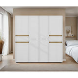 Closet Berino Blanco y Fresno Europeo 200x200cm con Seis Puertas y Diez Compartimientos - CLOSETS | Bylmo
