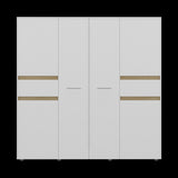 Closet Berino Blanco y Fresno Europeo 200x200cm con Seis Puertas y Diez Compartimientos - CLOSETS | Bylmo