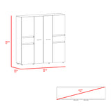 Closet Berino Blanco y Fresno Europeo 200x200cm con Seis Puertas y Diez Compartimientos - CLOSETS | Bylmo