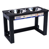 Comedero Ekopet Negro 49x32cm con Dos Tazones y para Perro Grande - COMEDEROS PARA MASCOTAS | Bylmo