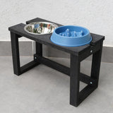Comedero Ekopet Negro 49x32cm Antirreflujo con Dos Tazones y para Perro Grande - COMEDEROS PARA MASCOTAS | Bylmo