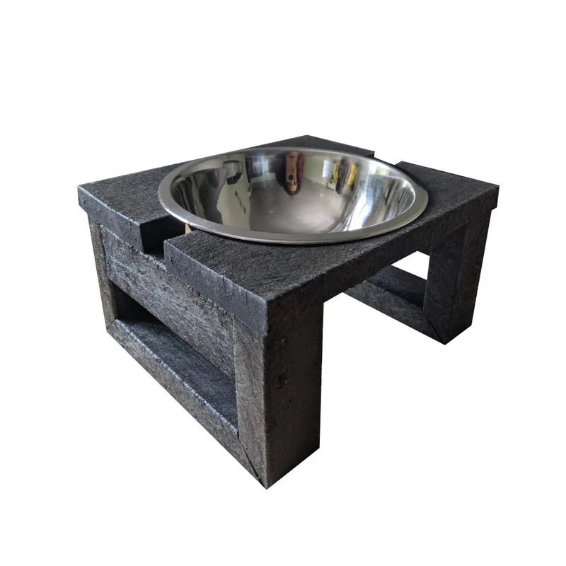 Comedero Ekopet Negro 23x12cm con un Tazón y para Mascotas Pequeñas - COMEDEROS PARA MASCOTAS | Bylmo