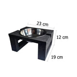 Comedero Ekopet Negro 23x12cm con un Tazón y para Mascotas Pequeñas - COMEDEROS PARA MASCOTAS | Bylmo