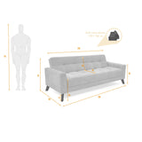 Sofá Cama Sahara Plata 206x82cm De Tres Puestos Reclinable y con Apoya Brazos - SOFAS Y POLTRONAS | Bylmo