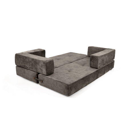 Sofá Cama Nablus Taupe 196x68cm De Tres Puestos y con Apoya Brazos - SOFAS Y POLTRONAS | Bylmo