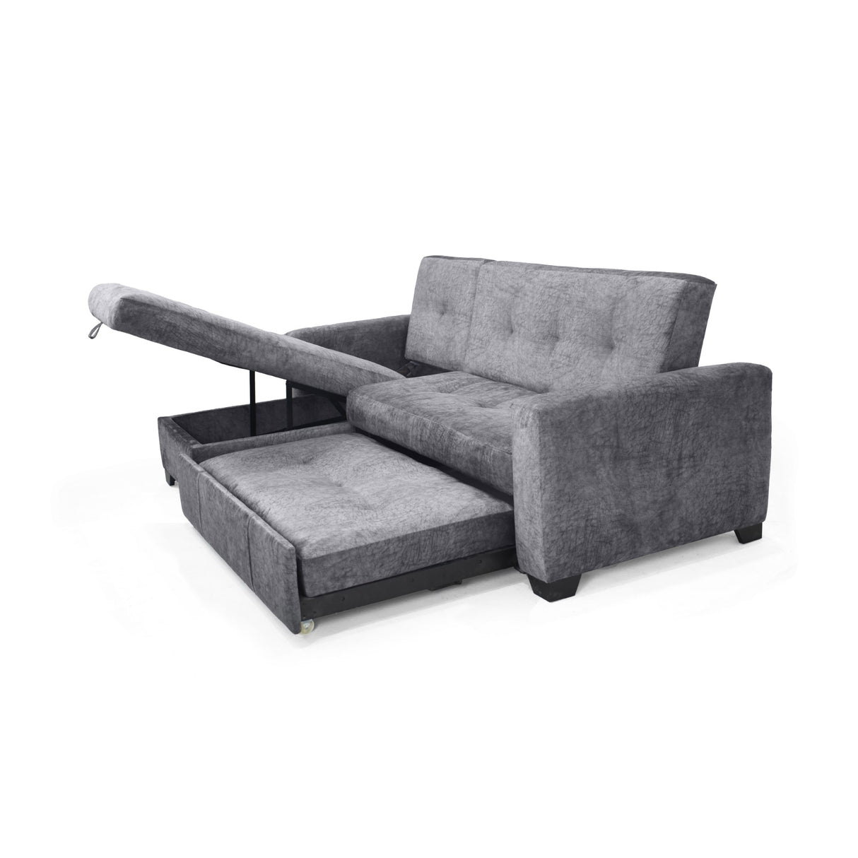 Sofá en L Atlas Gris 220x92cm De Tres Puestos Reclinable con Almacenamiento Derecho y con Apoya Brazos