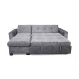 Sofá en L Atlas Gris 220x92cm De Tres Puestos Reclinable con Almacenamiento Derecho y con Apoya Brazos