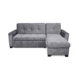 Sofá en L Atlas Gris 220x92cm De Tres Puestos Reclinable con Almacenamiento Izquierdo y con Apoya Brazos