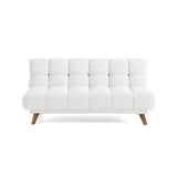 Sofá Cama Nubo Blanco y Matiz Caoba 178x82cm De Tres Puestos Reclinable y sin Apoya Brazos - SOFAS Y POLTRONAS | Bylmo
