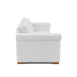 Sofá Montenegro Blanco 207x82cm De Tres Puestos y con Apoya Brazos - SOFAS Y POLTRONAS | Bylmo