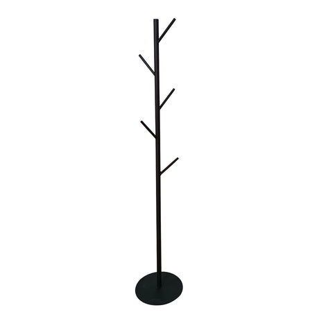 Perchero Metálico de Piso Negro Clásico 28x150 cm con Cinco Ganchos - PERCHEROS | Bylmo