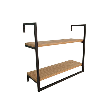 Repisa Biella Madera Natural y Negro 48x43cm con Dos Entrepaños - REPISAS | Bylmo