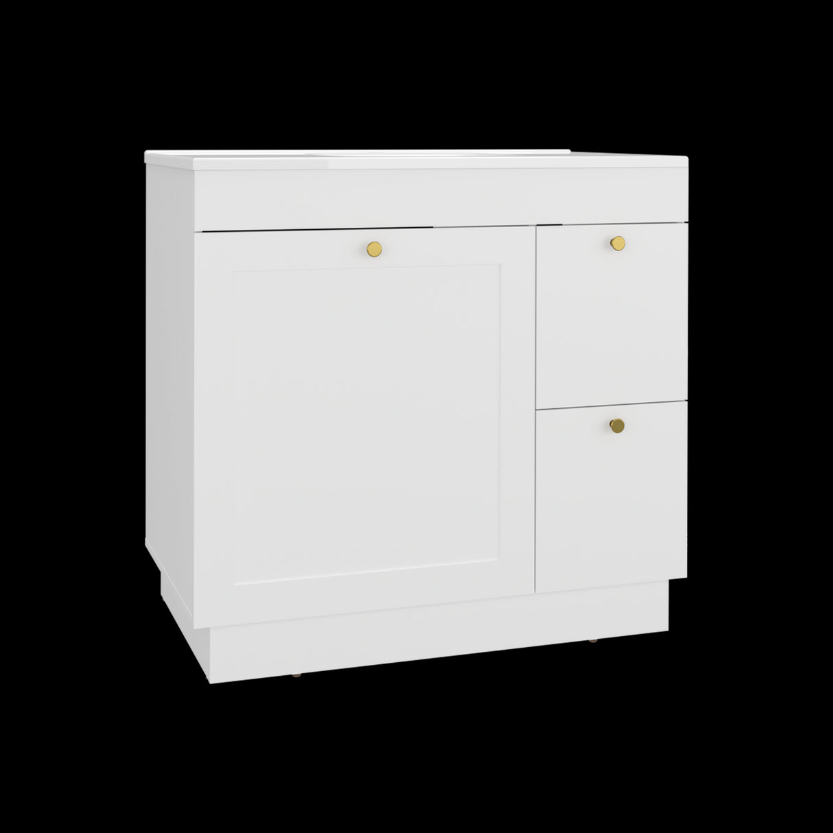 Mueble para Lavamanos Baluarte Blanco 91.7x86.3cm Individual con Lavamanos Empotrado y con Tres Puertas - MUEBLES PARA LAVAMANOS | Bylmo