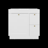 Mueble para Lavamanos Baluarte Blanco 91.7x86.3cm Individual con Lavamanos Empotrado y con Tres Puertas - MUEBLES PARA LAVAMANOS | Bylmo