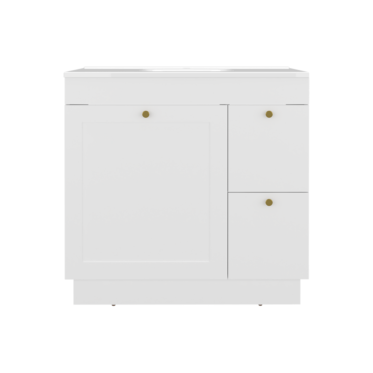 Mueble para Lavamanos Baluarte Blanco 91.7x86.3cm Individual con Lavamanos Empotrado y con Tres Puertas