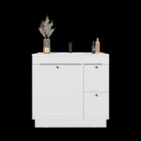 Mueble para Lavamanos Baluarte Blanco 91.7x86.3cm Individual con Lavamanos Empotrado y con Tres Puertas - MUEBLES PARA LAVAMANOS | Bylmo