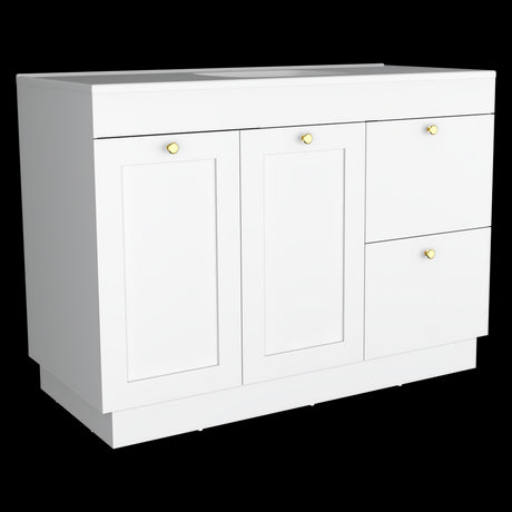 Mueble para Lavamanos Baluarte Blanco 121.9x86.3cm Individual con Lavamanos Empotrado y con Cuatro Puertas - MUEBLES PARA LAVAMANOS | Bylmo
