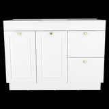 Mueble para Lavamanos Baluarte Blanco 121.9x86.3cm Individual con Lavamanos Empotrado y con Cuatro Puertas - MUEBLES PARA LAVAMANOS | Bylmo