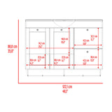 Mueble para Lavamanos Baluarte Blanco 121.9x86.3cm Individual con Lavamanos Empotrado y con Cuatro Puertas - MUEBLES PARA LAVAMANOS | Bylmo