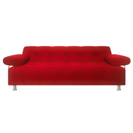 Sofá Cama Milan Rojo 180x30cm de Tres Puestos Reclinable Con Tapizado Acolchado y Antifluido - SOFAS Y POLTRONAS | Bylmo